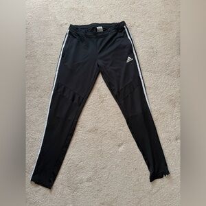 adidas Black Joggers with White Side Stripes